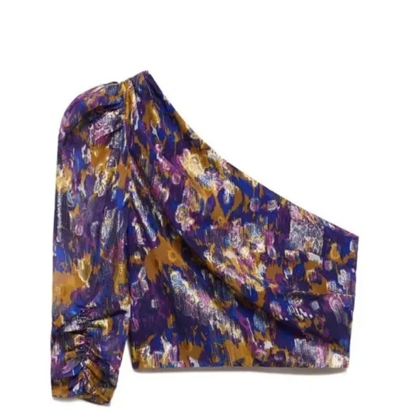 Mango Navy Textured Top NWOT - Picture 3 of 3